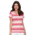 Women's Croft & Barrow&reg; Essential Classic V-neck Tee, Size: Xxl, Dark Pink