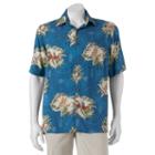 Men's Batik Bay Classic-fit Tropical Button-down Shirt, Size: Large, Dark Green