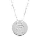 San Diego Padres Sterling Silver Disc Pendant Necklace, Women's, Size: 16, Grey