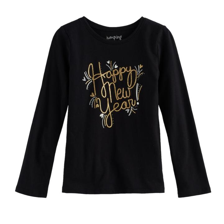 Girls 4-10 Jumping Beans&reg; New Year's Graphic Tee, Size: 4, Oxford