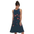 Women's Elle&trade; Print Fit & Flare Midi Dress, Size: Xs, Turquoise/blue (turq/aqua)