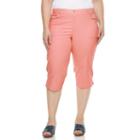Plus Size Gloria Vanderbilt Alicia Embroidered Capris, Women's, Size: 24 W, Lt Orange