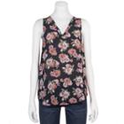 Juniors' Grayson Threads Print Lace-back Tank, Teens, Size: Xs, Black