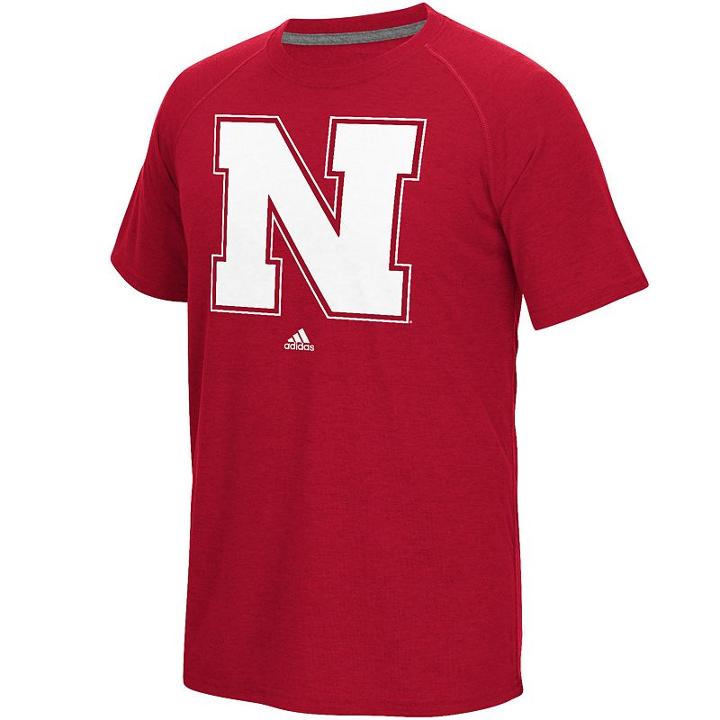 Men's Adidas Nebraska Cornhuskers White Noise Bar Tee, Size: Large, Neb Red