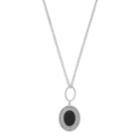 Long Black Glittery Oval Necklace, Women's