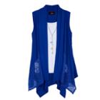 Girls 7-16 Iz Amy Byer Drape Front Ruched Back Tank Top With Necklace, Girl's, Size: Medium, Brt Blue