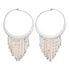 Jennifer Lopez Tri Tone Fringe Nickel Free Hoop Earrings, Women's, Multicolor