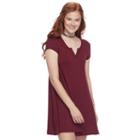 Juniors' So&reg; Henley Swing Dress, Teens, Size: Xl, Red