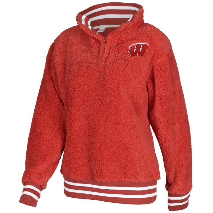 Women's Wisconsin Badgers Sherpa Pullover, Size: Small, Red