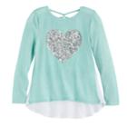 Girls 7-16 Miss Chievous Sequin Tulip Hem Hatchi Top, Size: Large, Blue Other