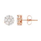 10k Rose Gold 1/2 Carat T.w. Diamond Cluster Stud Earrings, Women's, White