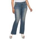 Plus Size Jennifer Lopez Bootcut Jeans, Women's, Size: 20 W, Dark Blue