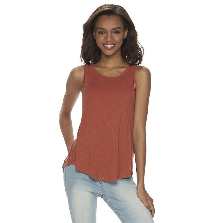 Juniors' Mudd&reg; Racerback Tank Top, Girl's, Size: Small, Orange