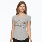 Women's Apt. 9&reg; V-neck Graphic Tee, Size: Xxl, Dark Grey