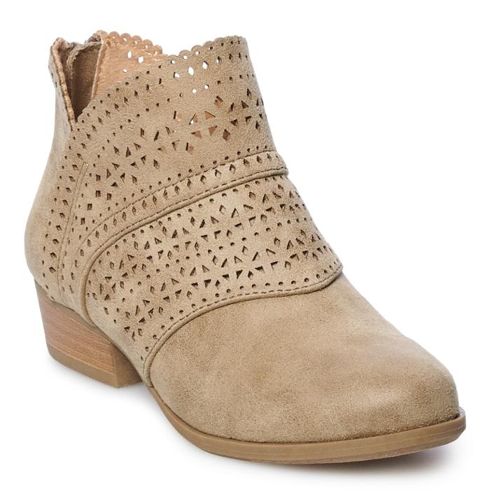 So&reg; Dollie Girls' Ankle Boots, Size: 13, Lt Beige