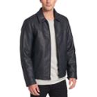 Men's Dockers James Faux-leather Open-bottom Jacket, Size: Small, Blue (navy)