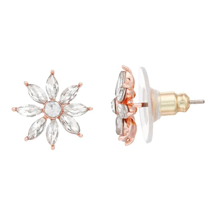 Lc Lauren Conrad Simulated Crystal Flower Nickel Free Stud Earrings, Women's, Light Red