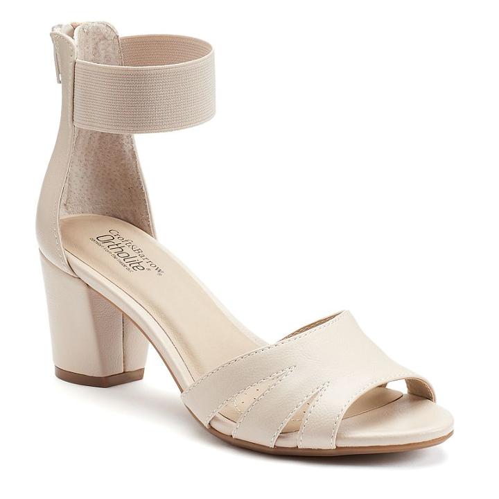 Croft & Barrow&reg; Women's Ortholite Block-heel Sandals, Size: 8, Lt Beige