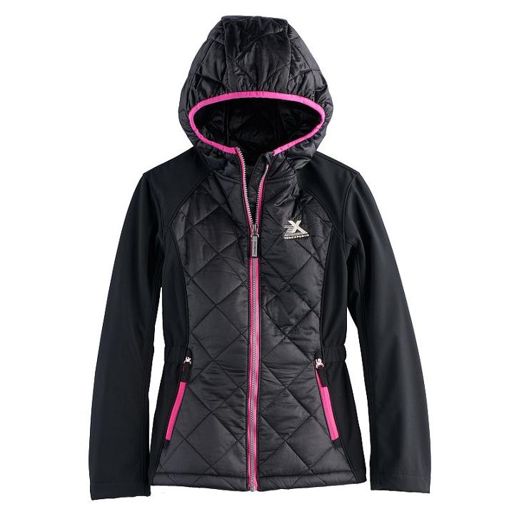 Girls 7-16 Zeroxposur Midweight Eleanor Puffer Transitional Jacket, Size: 16, Black