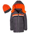 Boys 4-7 I-extreme Colorblock Heavyweight Puffer Jacket With Hat, Size: 5, Grey (charcoal)