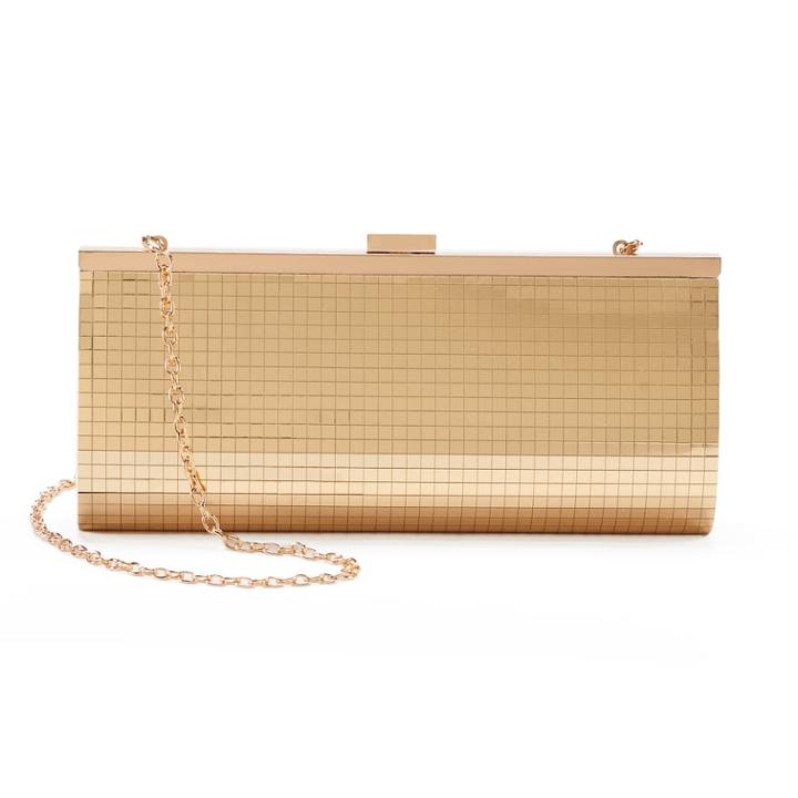 Lenore By La Regale Disco Mirror Top Frame Clutch, Women's, Gold