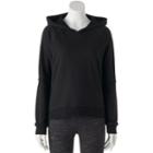 Juniors' So&reg; Perfectly Soft Elbow Cutout Hoodie, Teens, Size: Large, Black