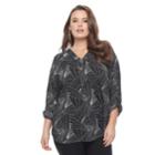Plus Size Apt. 9&reg; Roll-tab Chiffon Tunic, Women's, Size: 3xl, Black