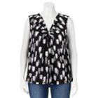 Plus Size Apt. 9&reg; Printed Knot-front Top, Women's, Size: 0x, Oxford
