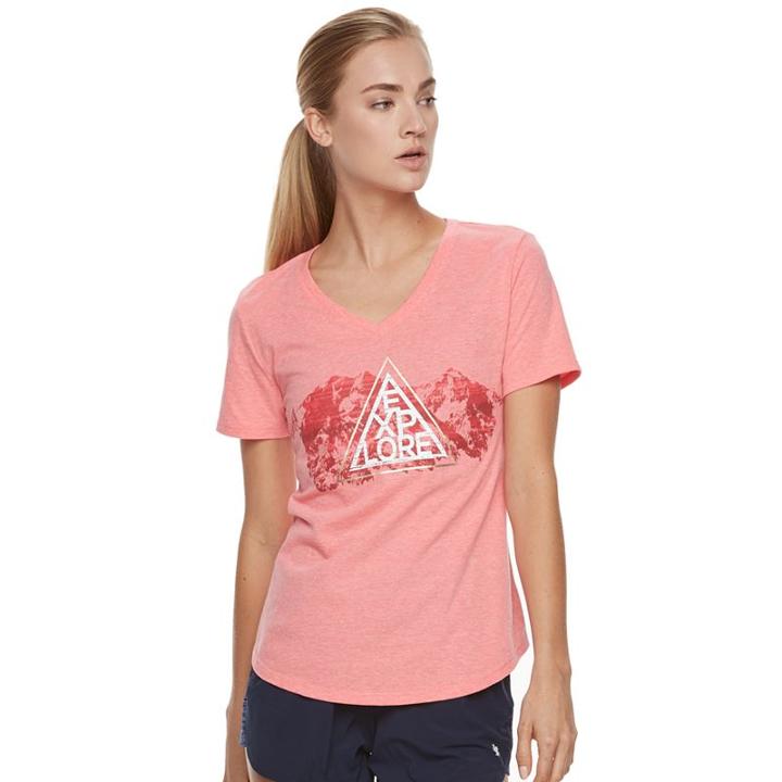 Women's Tek Gear&reg; Dry Tek V-neck Tee, Size: Medium, Brt Red