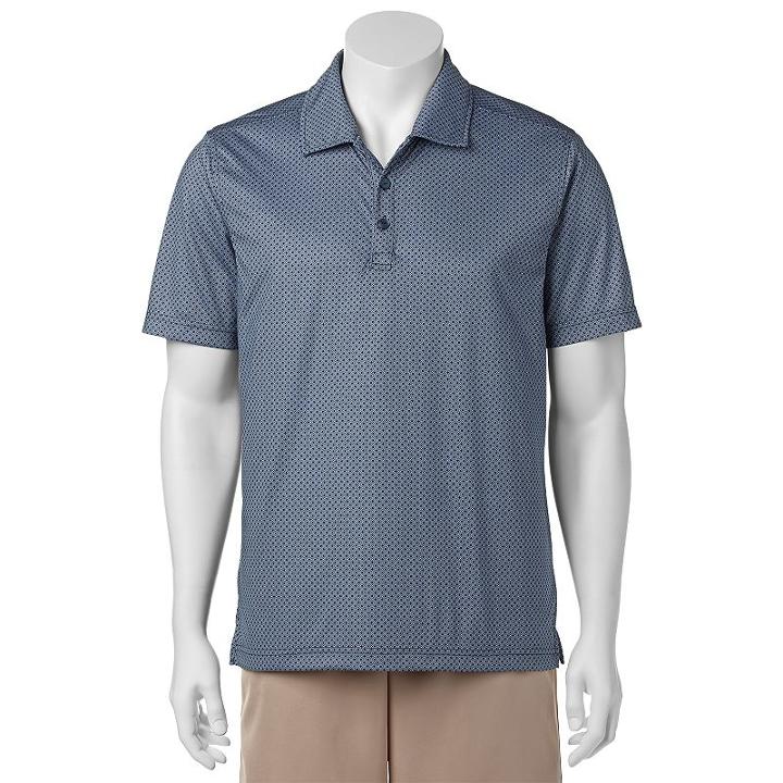 Men's C-buk By Cutter & Buck Pine Crest Slim-fit Patterned Performance Pocket Golf Polo, Size: Xxl, Blue (navy)