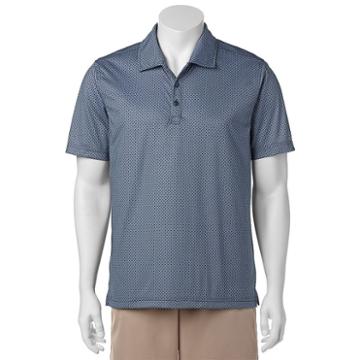 Men's C-buk By Cutter & Buck Pine Crest Slim-fit Patterned Performance Pocket Golf Polo, Size: Xxl, Blue (navy)