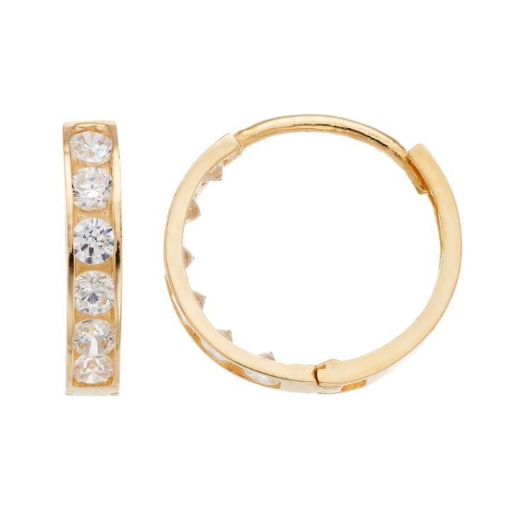 Kids' Taylor Grace 10k Gold Cubic Zirconia Hoop Earrings, Teens