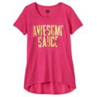 Girls 7-16 Awesome Sauce Foil Graphic Tee, Girl's, Size: Small, Brt Pink