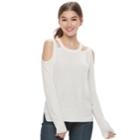 Juniors' Pink Republic Cold-shoulder Sweater, Teens, Size: Xl, Natural