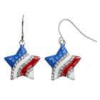 Red, White & Blue Star Nickel Free Drop Earrings, Women's, Multicolor