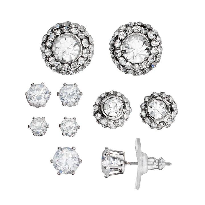Circle Stud Earring Set, Women's, Multicolor