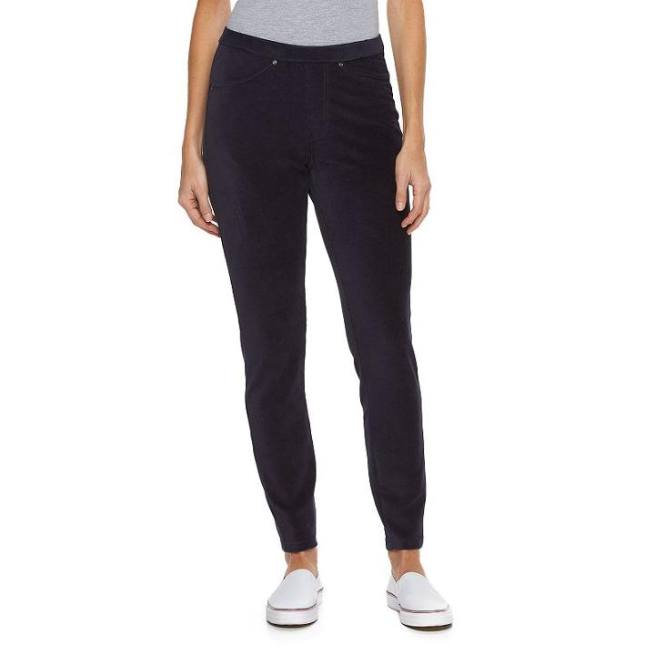 Women's Croft & Barrow&reg; Corduroy Leggings, Size: S Short, Blue (navy)