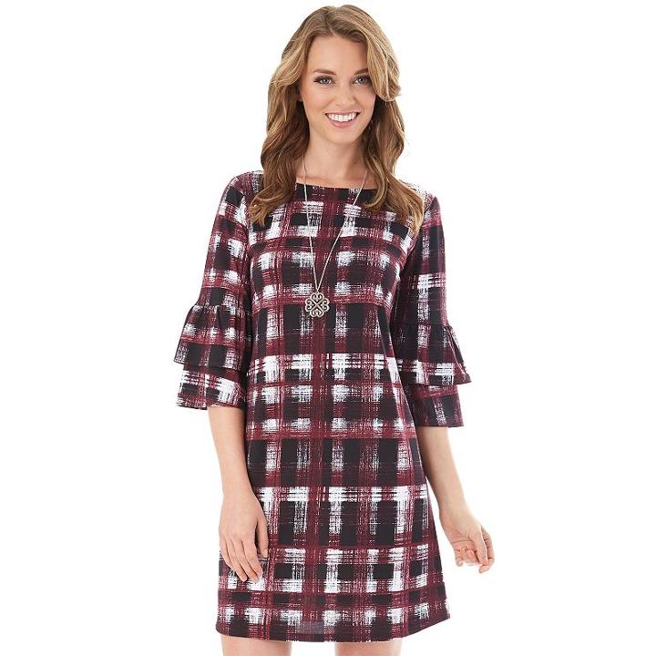 Women's Apt. 9&reg; Print Ruffle Shift Dress, Size: Small, Ovrfl Oth