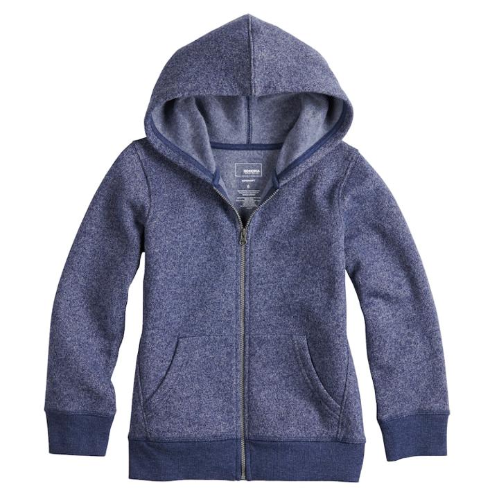 Boys 4-12 Sonoma Goods For Life&trade; Zip Hoodie, Size: 7, Dark Blue