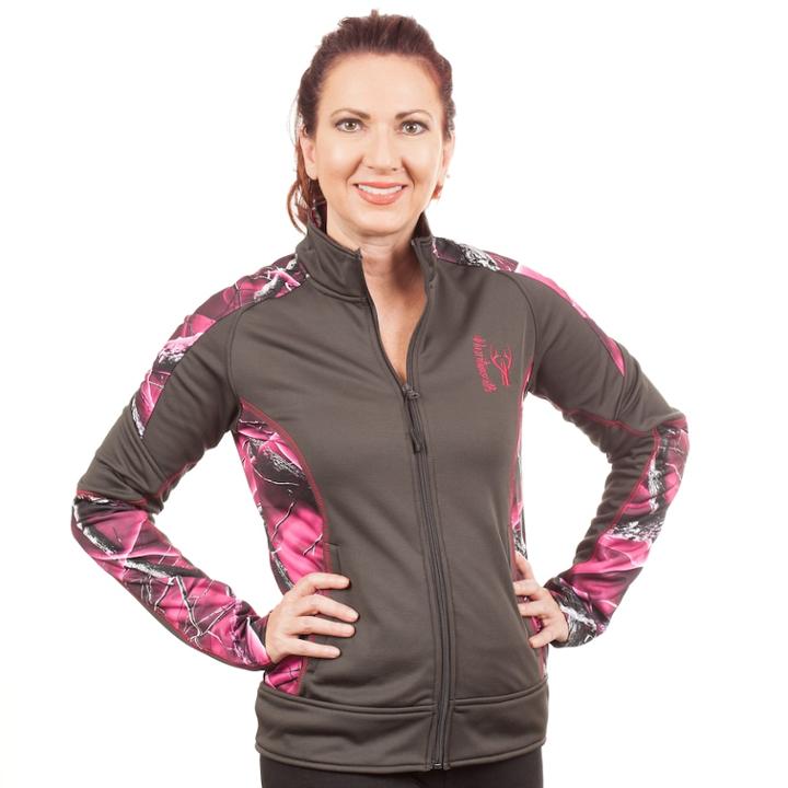 Women's Huntworth Camo Performance Fleece Jacket, Size: Large, Grey (charcoal)