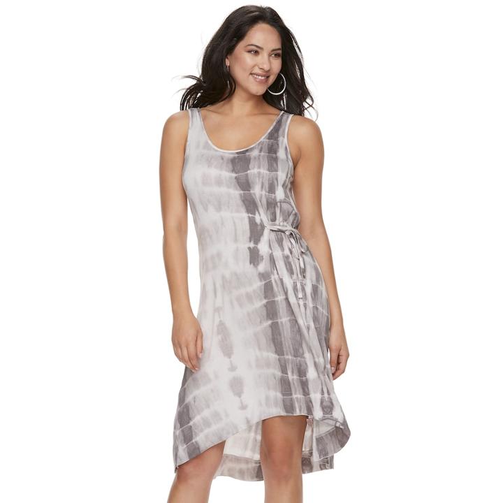 Women's Juicy Couture Tie-dyed Knit Gathered Dress, Size: Small, Moon Rock