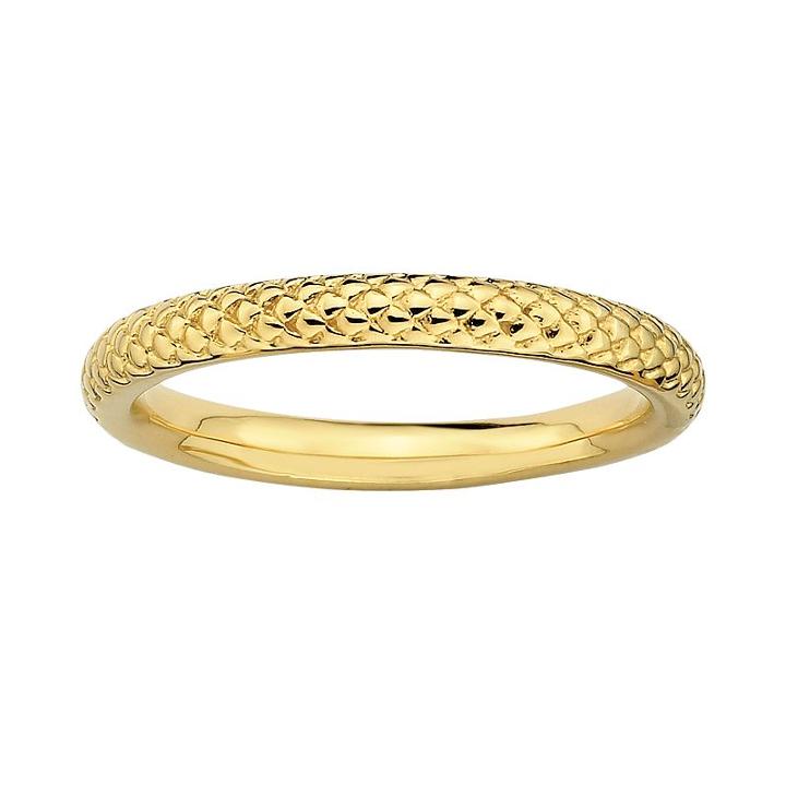 Stacks And Stones 18k Gold Over Silver Cable Stack Ring, Women's, Size: 10, Yellow