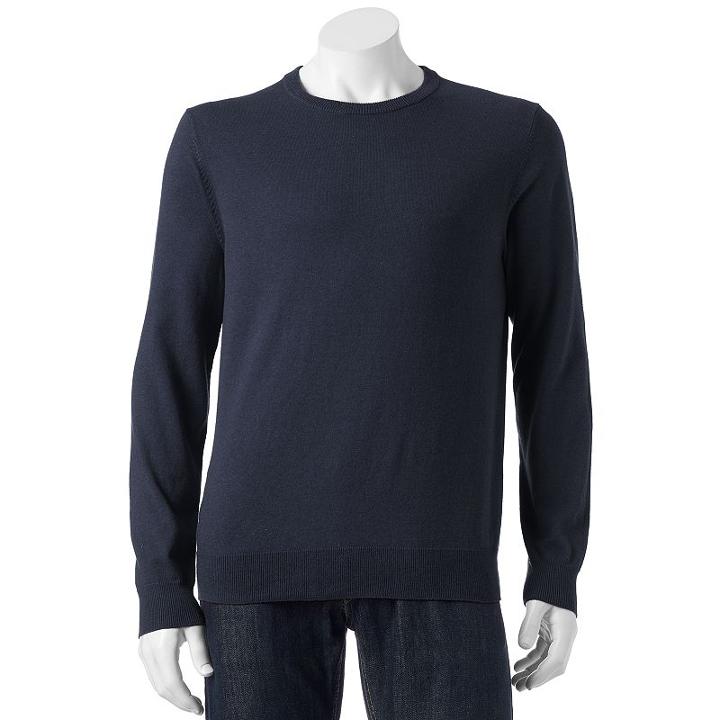 Big & Tall Sonoma Goods For Life&trade; Classic-fit Solid Fine Gauge Crewneck Sweater, Men's, Size: 4xb, Med Blue