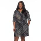Plus Size Dana Buchman Roll-tab Utility Shirt Dress, Women's, Size: 2xl, Beig/green (beig/khaki)
