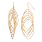 Interlocking Marquise Nickel Free Drop Hoop Earrings, Women's, Gold