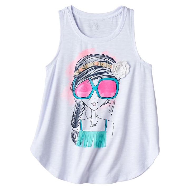Girls 7-16 & Plus Size So&reg; Curved Hem Swing Tank Top, Girl's, Size: 18 1/2, White