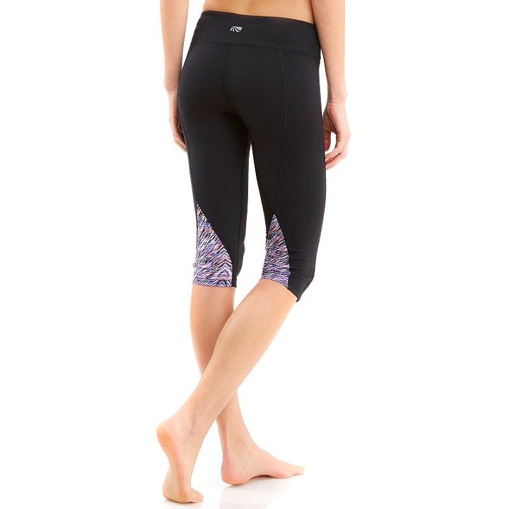 Women's Marika Ava Flip Side Kicker Capri Workout Leggings, Size: Xs, Black