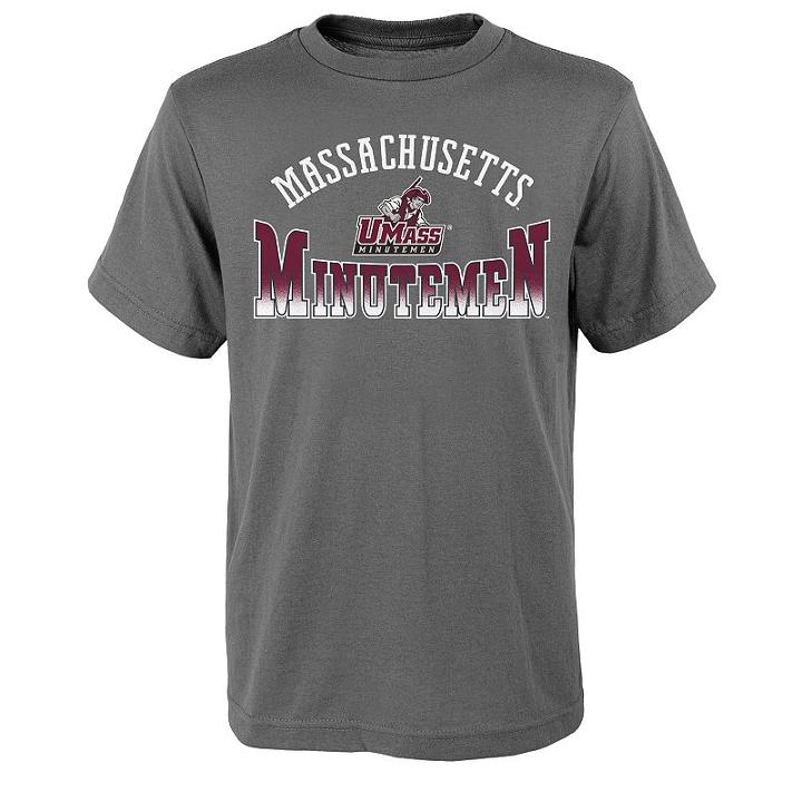 Boys 8-20 Umass Minutemen Fade Tee, Boy's, Size: M(10-12), Grey (charcoal)