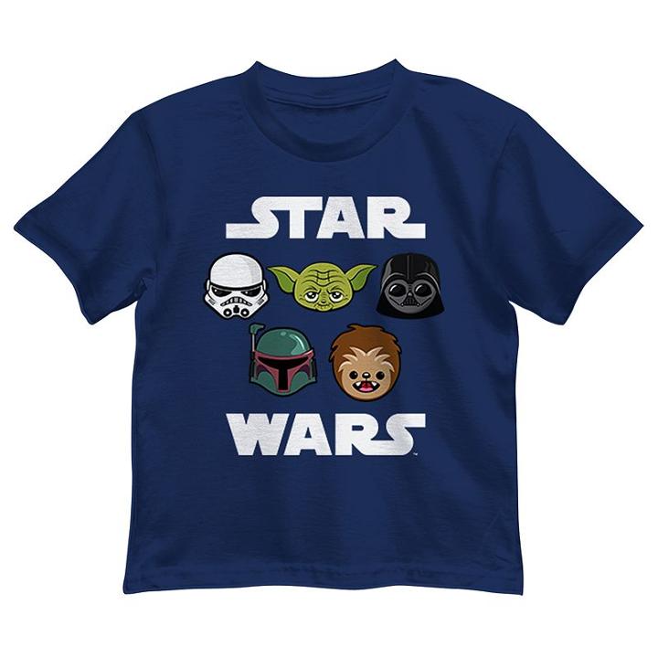 Boys 4-7 Star Wars Chewbacca, Darth Vader, Yoda & Stormtrooper Graphic Tee, Size: 5/6, Blue (navy)