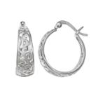 Primrose Sterling Silver Filigree Hoop Earrings, Women's, Grey